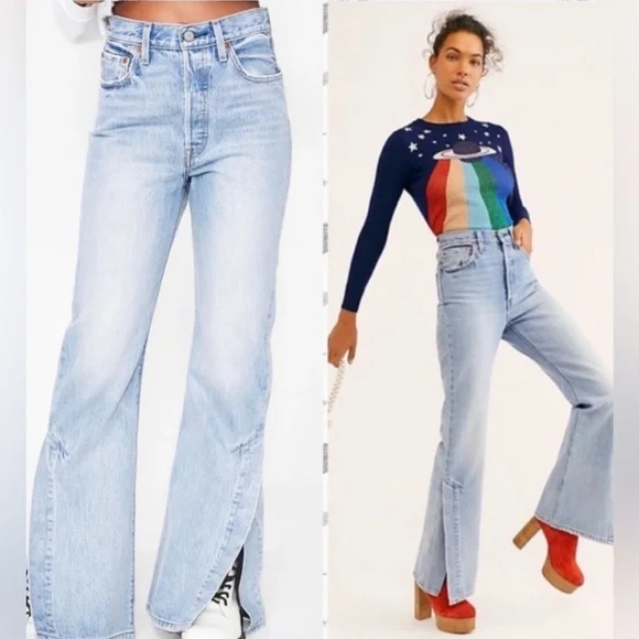Levi’s NWT Ribcage Split Flare Jeans Size 27 x 32 - Picture 4 of 12